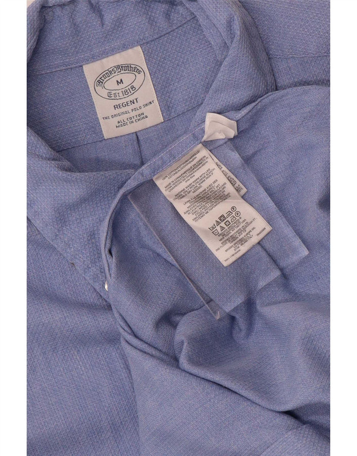 Мужская рубашка Regent Brooks Brothers, хлопок среднего синего цвета с геометрическим рисунком