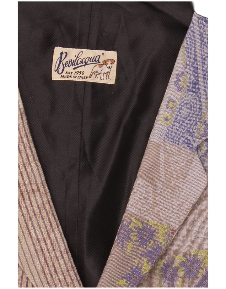 Винтажный мужской жилет XL из разноцветного лоскутного хлопка