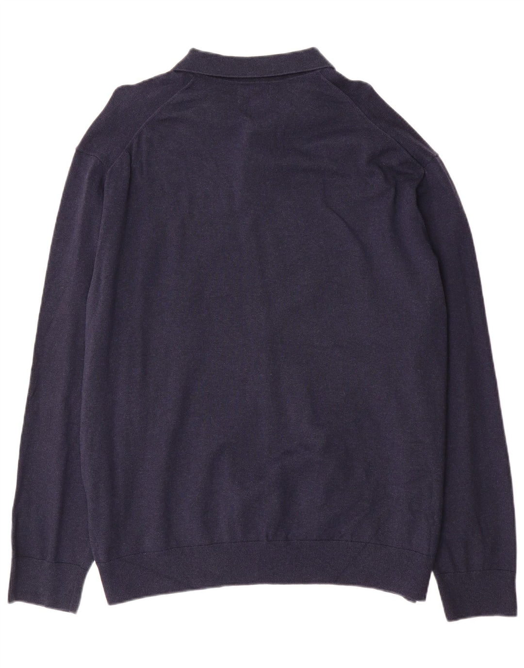 Мужской свитер с воротником-поло Marks & Spencer 2XL, темно-синий, хлопок