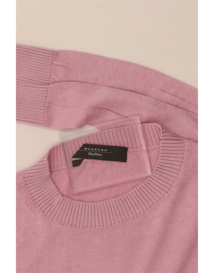 Женский джемпер с круглым вырезом Max Mara UK 14, средний розовый