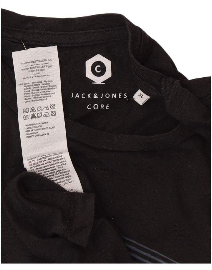 Мужская футболка Jack & Jones XL, черный хлопок