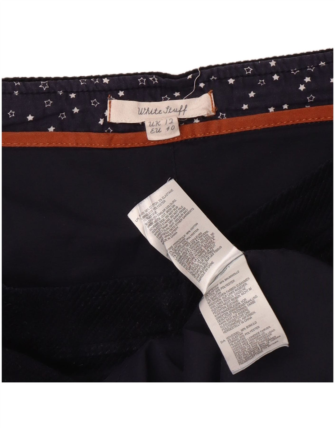 Женская вельветовая юбка WHITE STUFF UK 12, средний размер W34, темно-синий, хлопок
