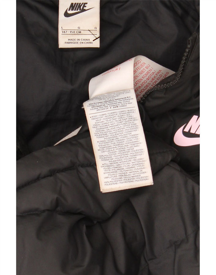 Утепленная куртка NIKE для мальчиков с капюшоном, 12–13 лет, большая, черная, полиэстер