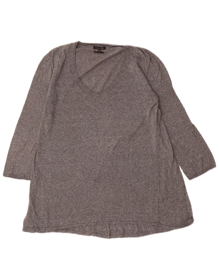 Женская туника с рукавом 3/4 Massimo Dutti UK 14, большой серый в крапинку