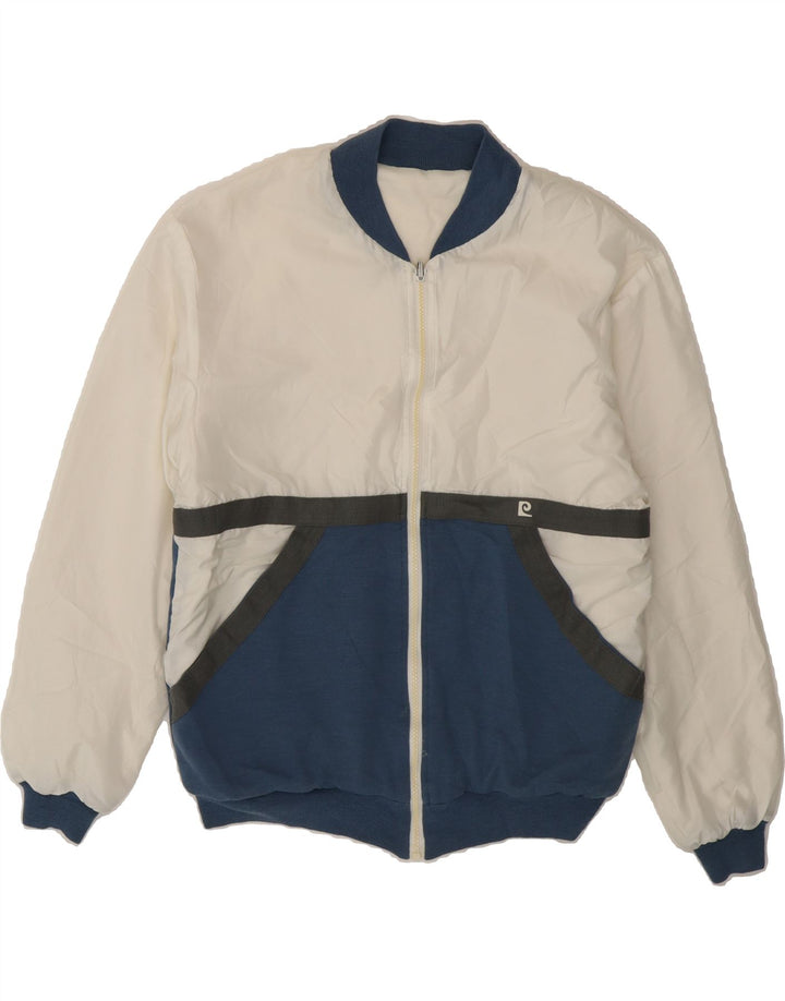 PIERRE CARDIN Mens Bomber Jacket UK 36 Small White Colourblock Vintage Pierre Cardin and Second-Hand Pierre Cardin from Messina Hembry 