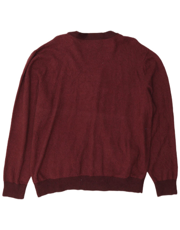 Мужской свитер-кардиган Chaps 2XL бордовый хлопок