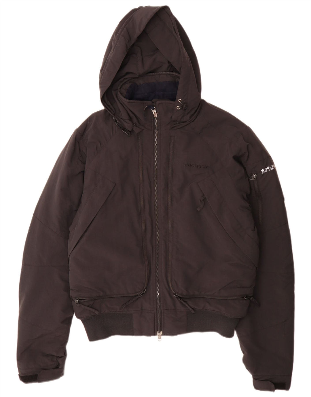 Мужская утепленная куртка-бомбер с капюшоном Woolrich UK 38, средний черный