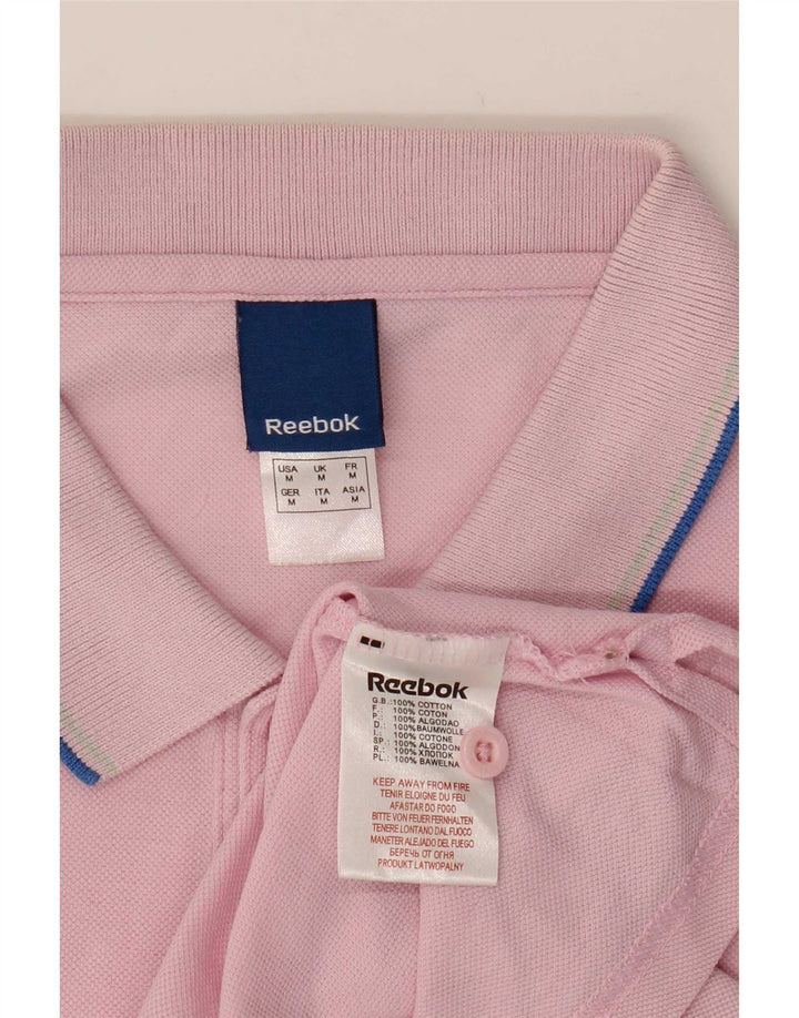 Мужская рубашка-поло Reebok из хлопка среднего розового цвета