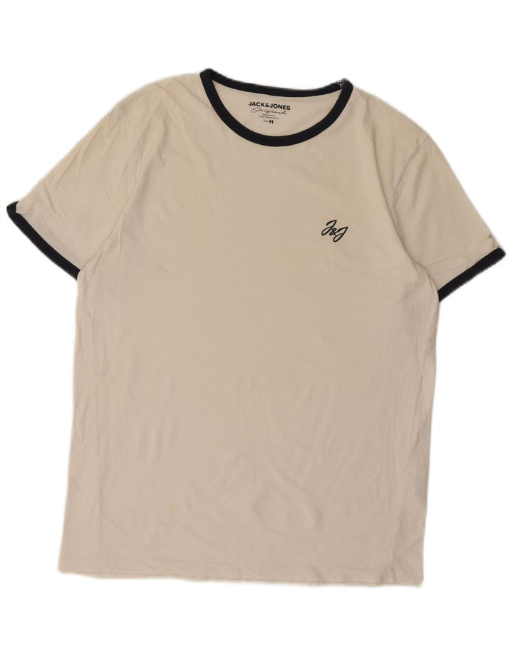Мужская футболка Jack & Jones из белого хлопка среднего размера