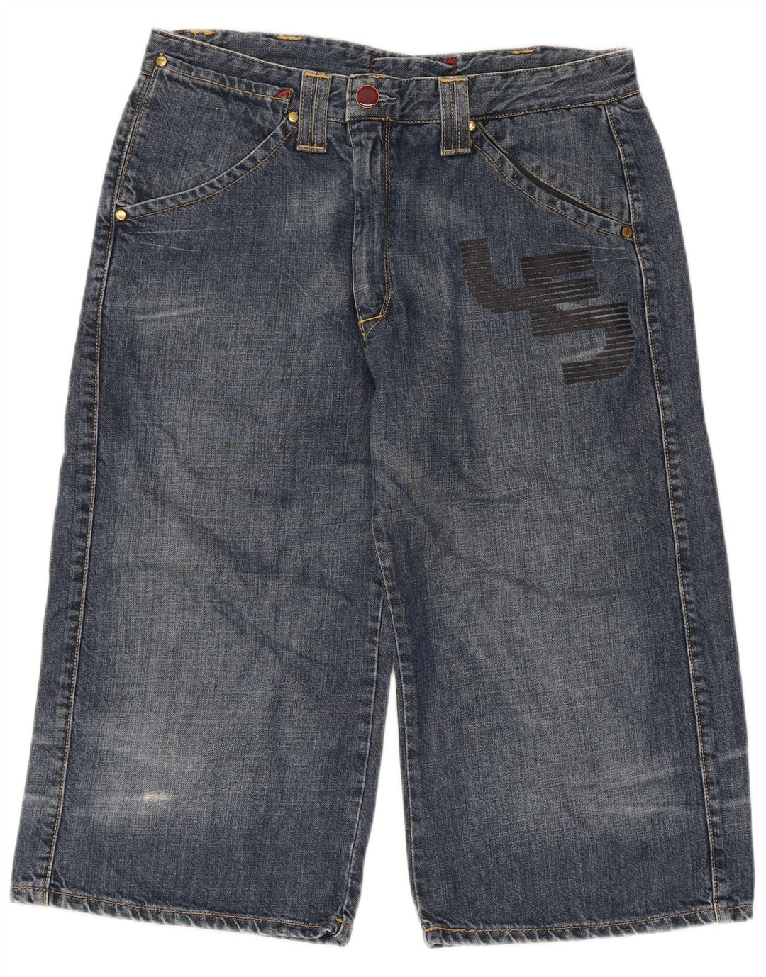 Мужские джинсовые шорты-бермуды Levi's с рисунком W32, синие, хлопок