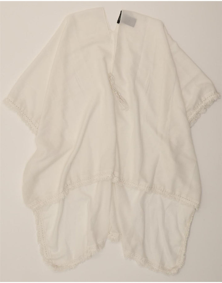 ESMARA Womens See Through Poncho Blouse Top One Size White Polyester Vintage Esmara and Second-Hand Esmara from Messina Hembry 