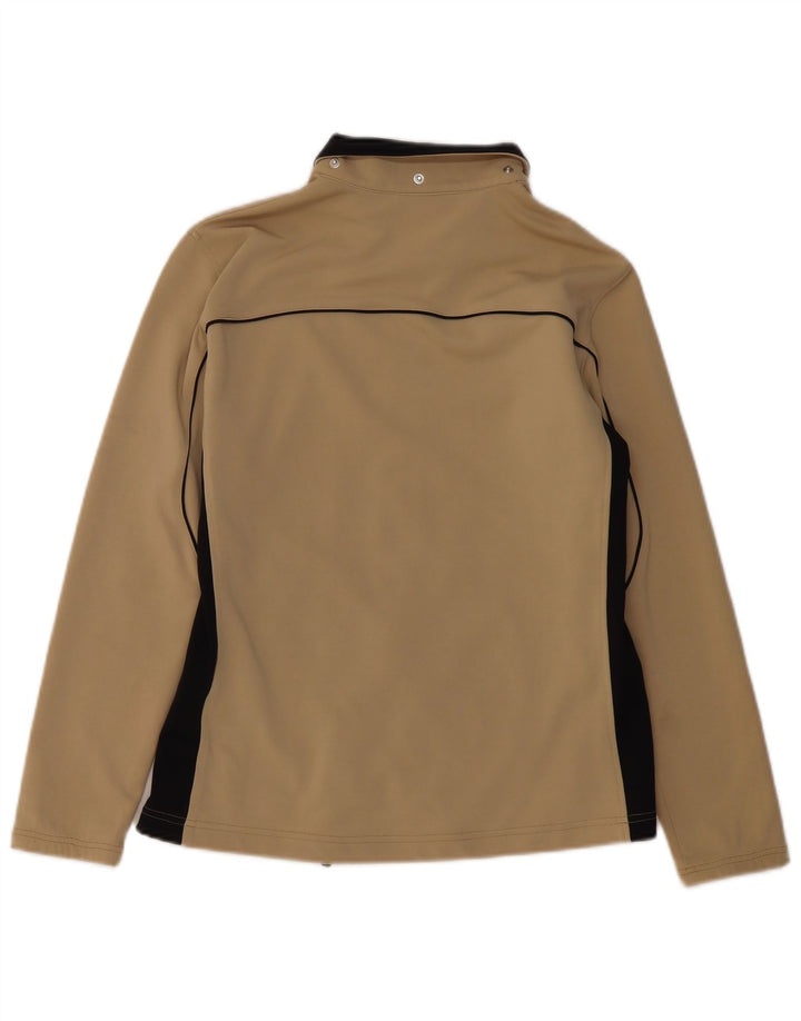 Женская спортивная куртка ASICS UK 14, большая, бежевая, с цветными блоками