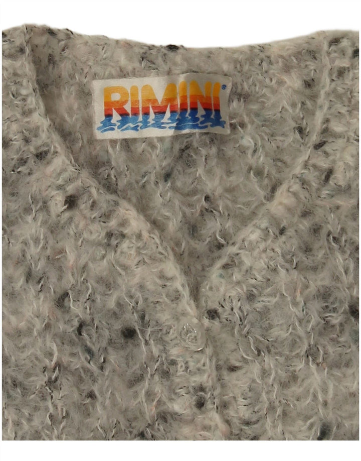 VINTAGE Женский свободный кардиган-свитер UK 18 XL Серый в крапинку