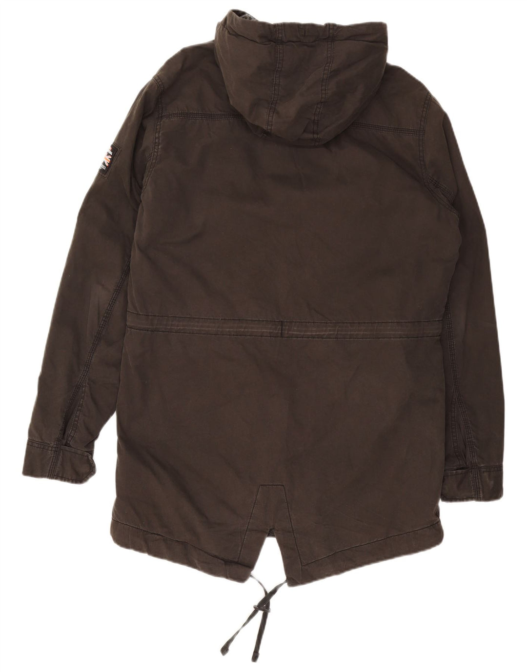 Мужская парка Superdry с капюшоном в стиле милитари, Великобритания, 40, большая, серая, хлопковая