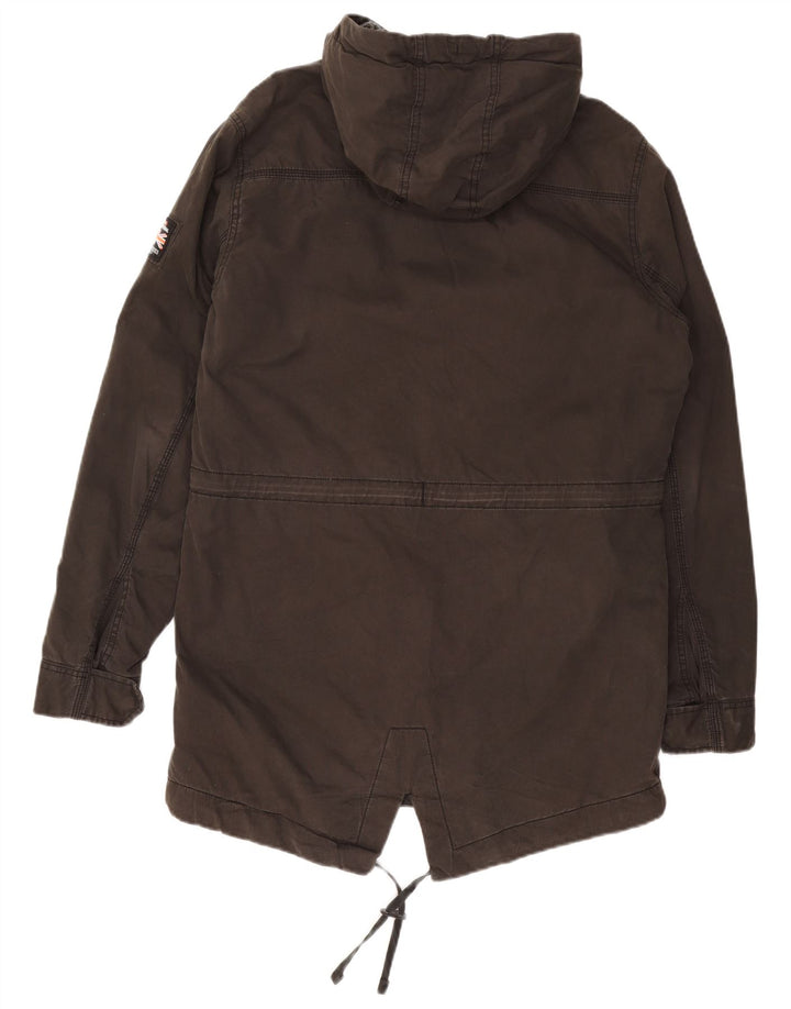 Мужская парка Superdry с капюшоном в стиле милитари, Великобритания, 40, большая, серая, хлопковая