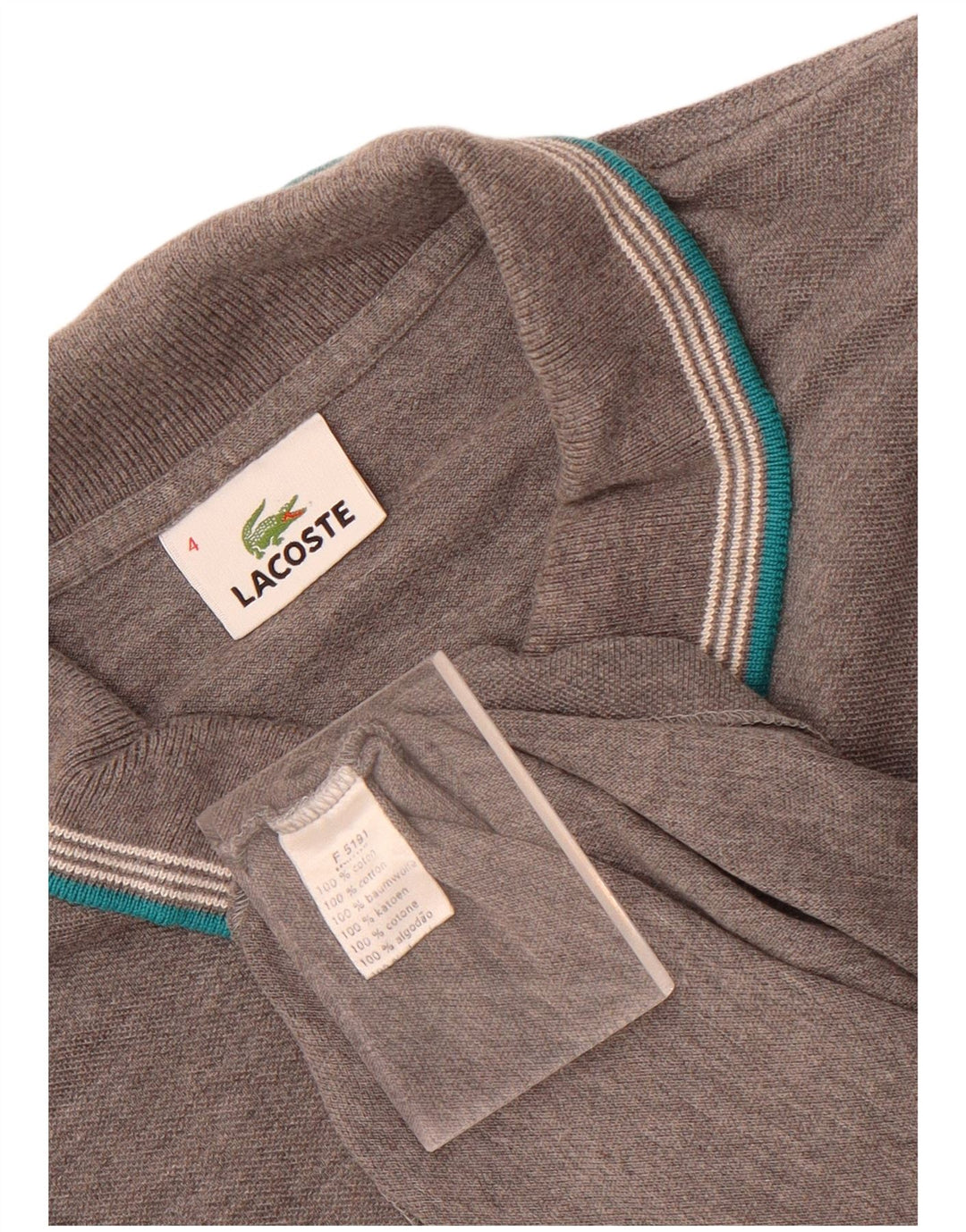 Мужская рубашка-поло Lacoste с длинным рукавом, размер 4, средний серый хлопок