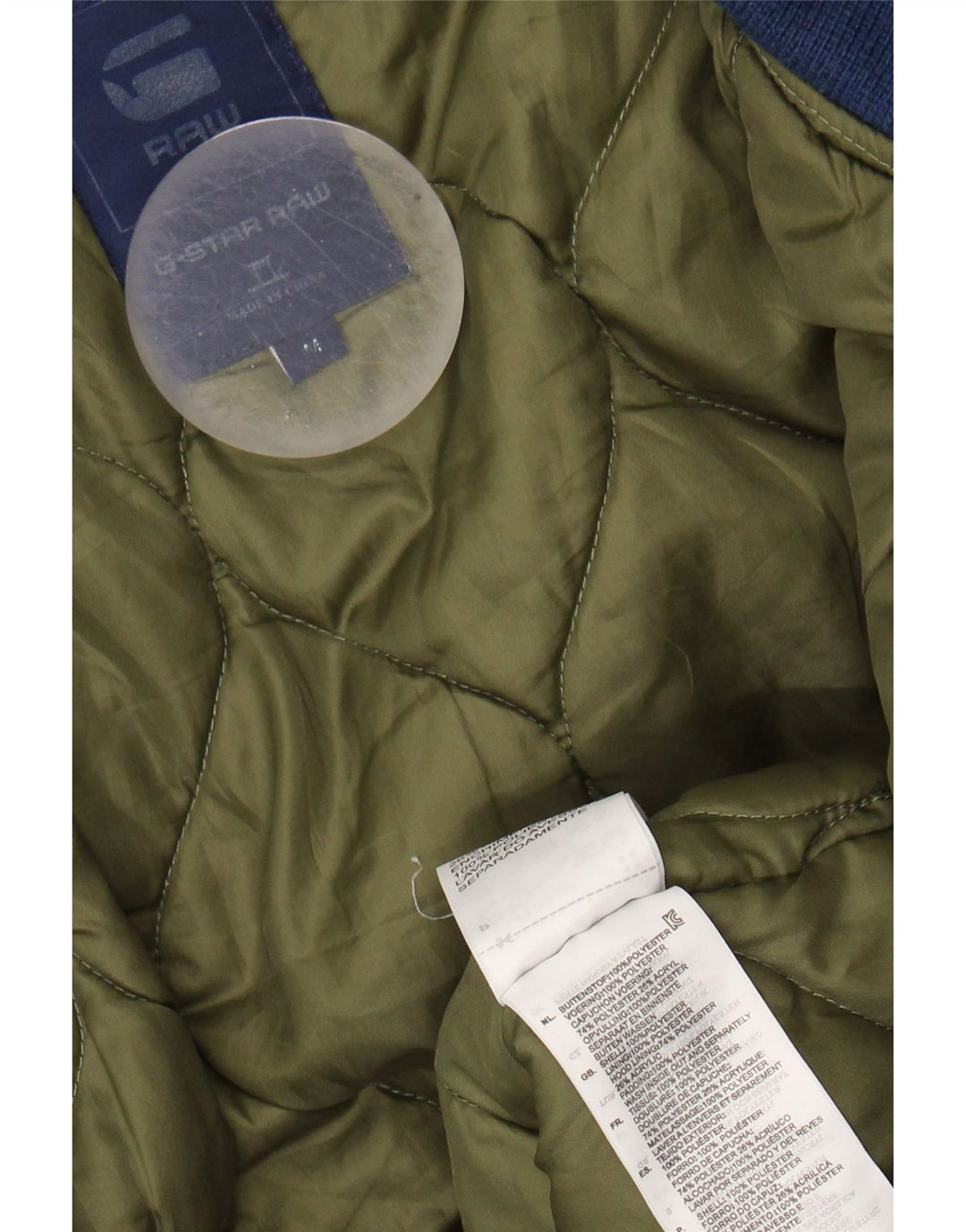 G-STAR Mens Padded Bomber Jacket UK 38 Medium Navy Blue Polyester Vintage G-Star and Second-Hand G-Star from Messina Hembry 