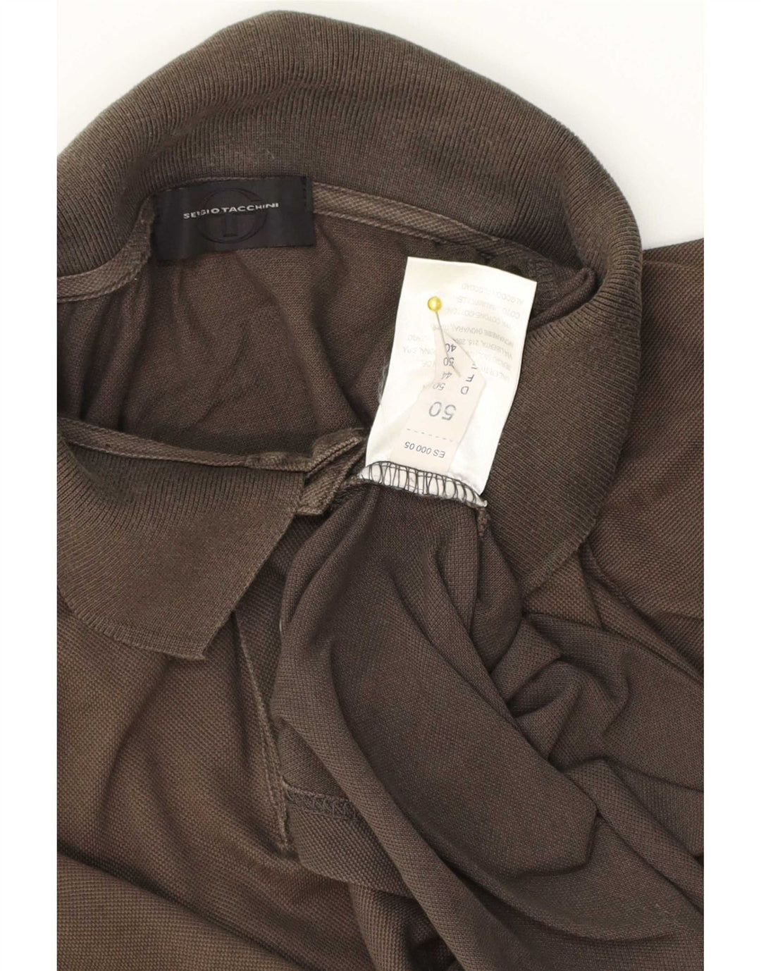 Мужская рубашка-поло Sergio Tacchini IT 50, средний коричневый хлопок