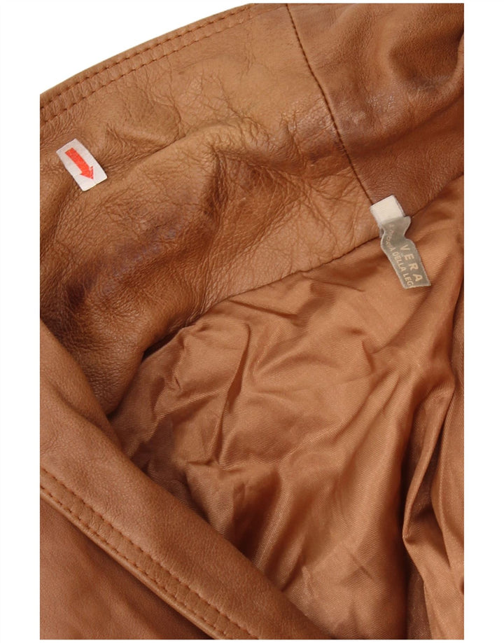 Мужская кожаная куртка в стиле милитари VINTAGE UK 44 2XL коричневая кожа