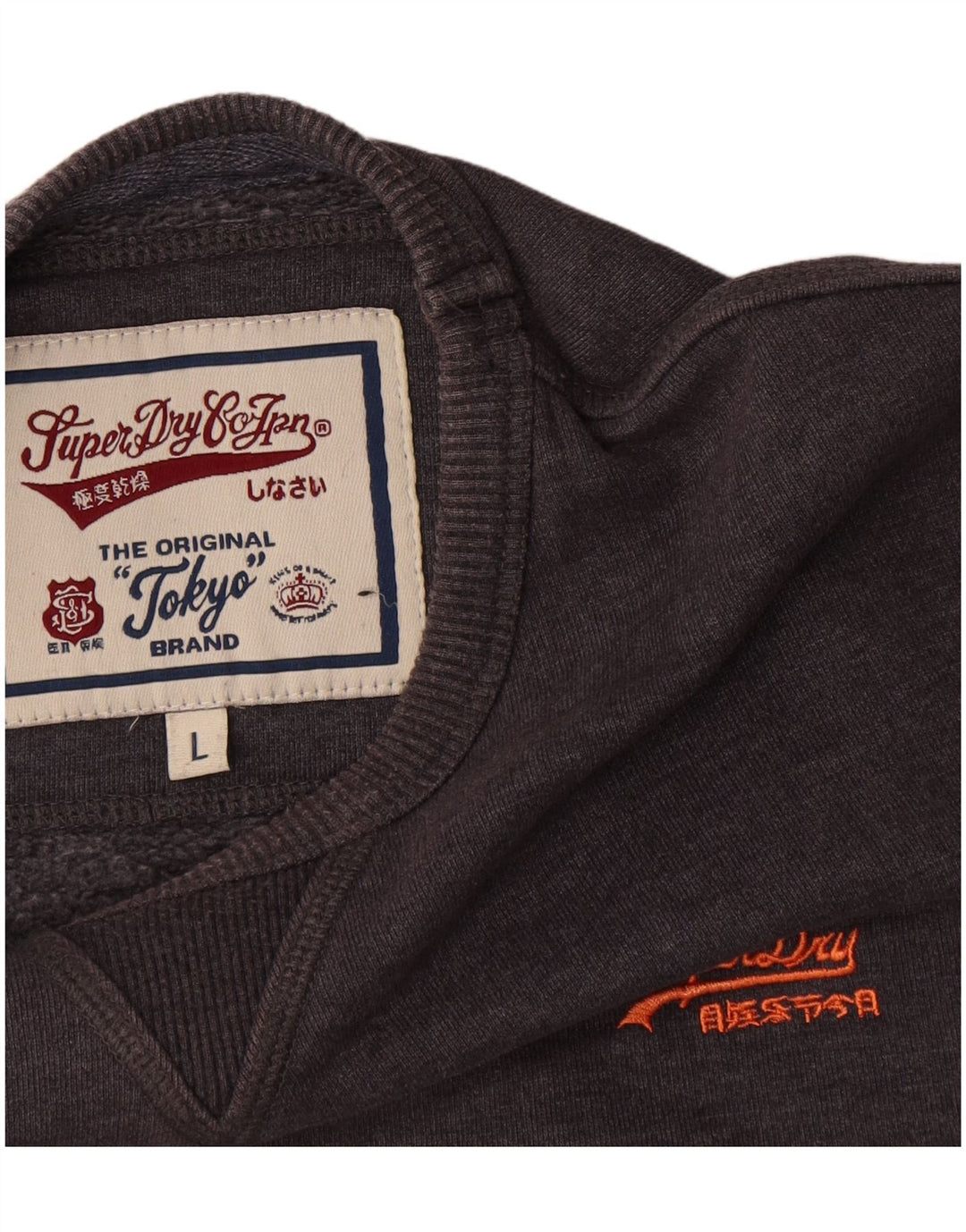 Мужской свитшот Superdry, большой серый хлопковый джемпер