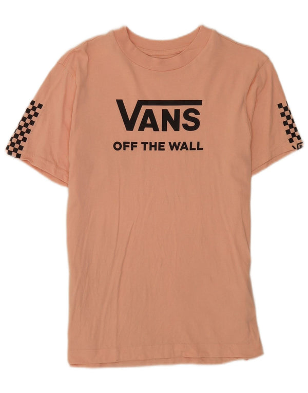 Женская футболка с рисунком Vans Top UK 12, хлопковый цвет среднего розового цвета