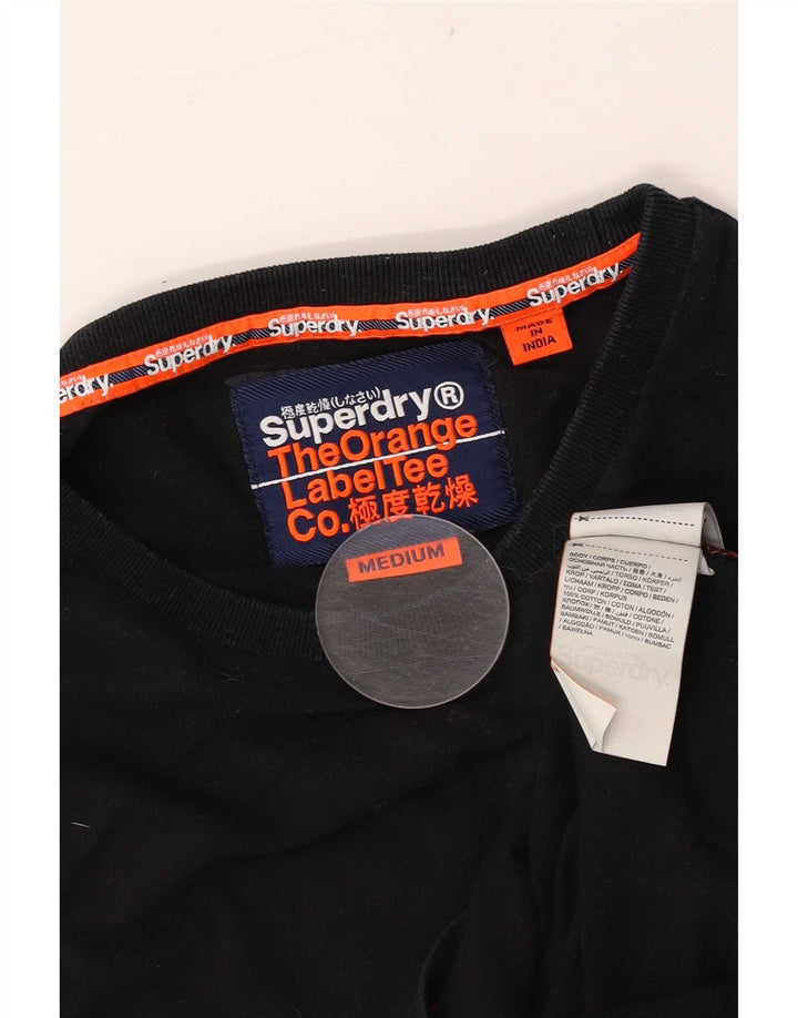 Мужской топ Superdry с длинным рукавом, средний черный хлопок
