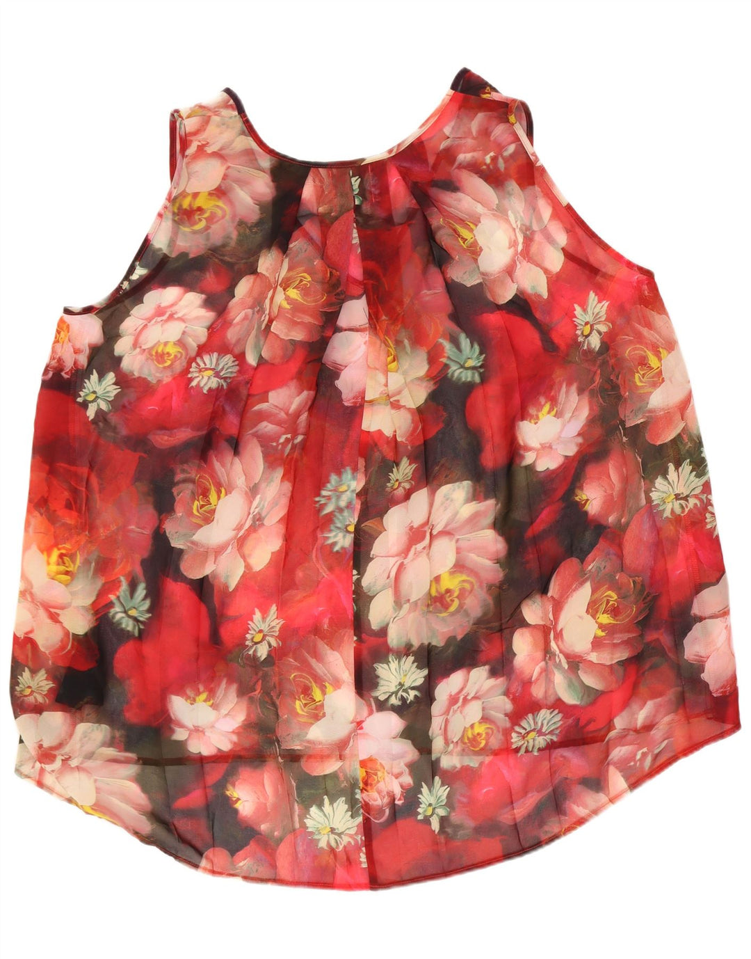 Женская блузка Ted Baker Top UK 14, большой красный полиэстер с цветочным принтом