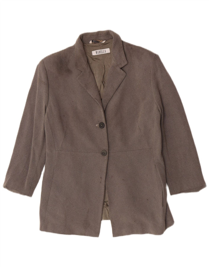 Женский пиджак Marella на 2 пуговицах UK 16, большой серый вискоза