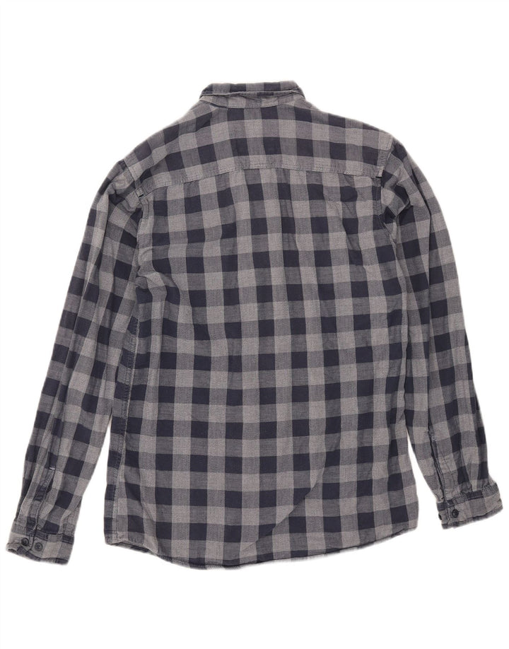 Мужская фланелевая рубашка JACK & JONES, маленькая, темно-синяя, хлопковая клетка