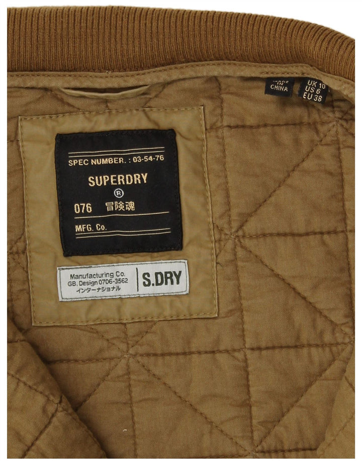 Женская стеганая куртка Superdry UK 10, маленький цвет хаки, хлопок