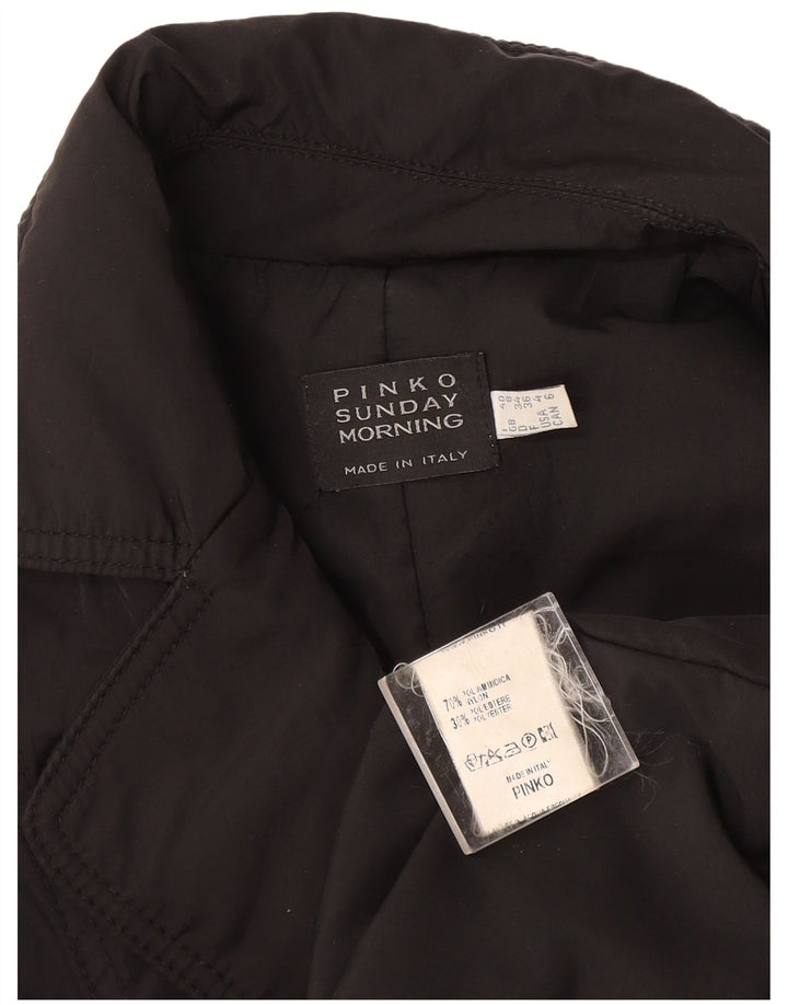 Pinko Женский пиджак на 2 пуговицах UK 8 Маленький Черный Полиамид