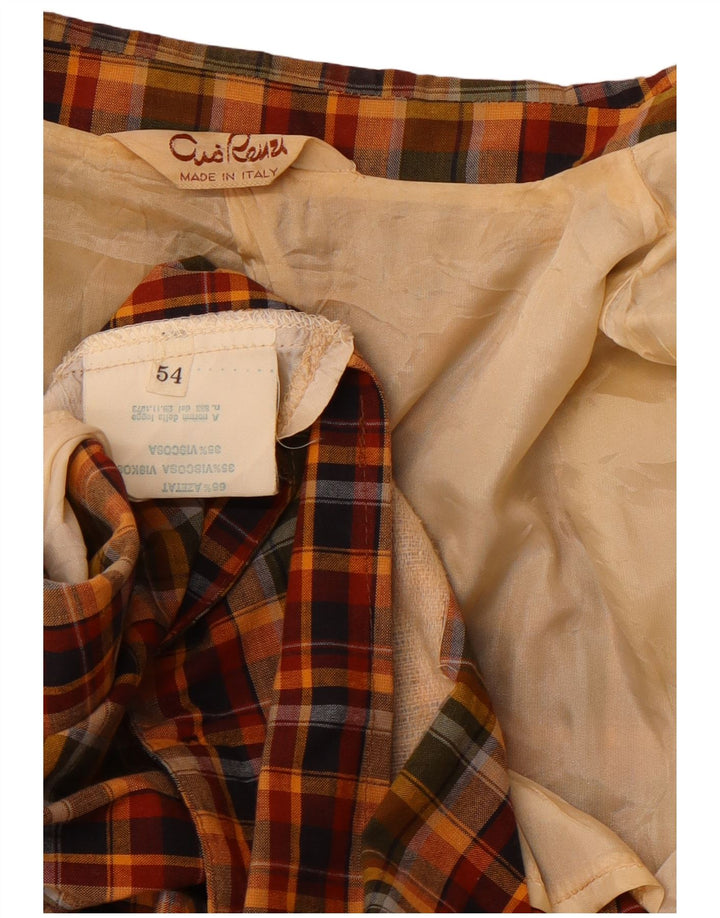 Мужской пиджак VINTAGE на 2 пуговицах IT 54 2XL, хлопок в разноцветную клетку