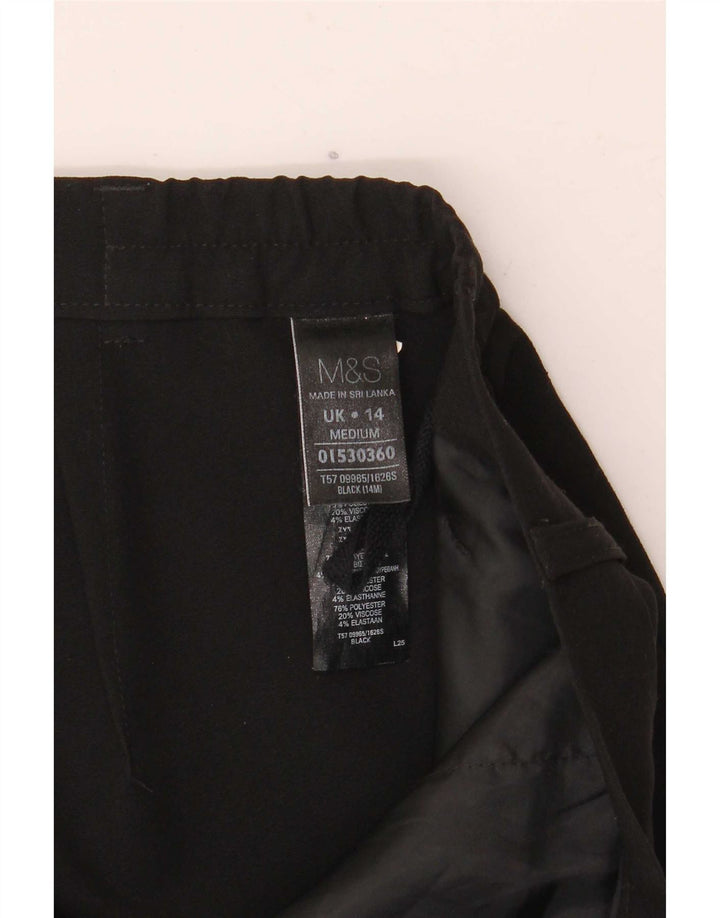 Женские прямые костюмные брюки Marks & Spencer UK 14, средние W34 L30, черные