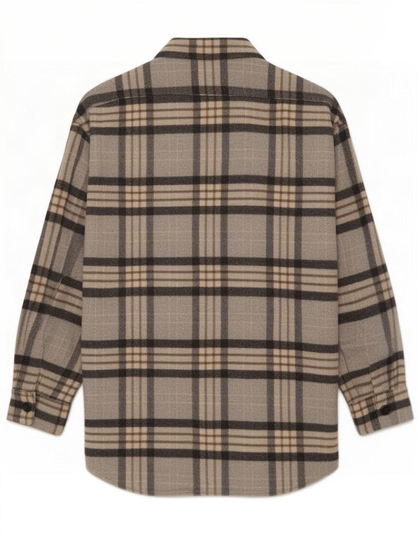 Женская верхняя рубашка Zara, фланелевая рубашка UK 10, маленькая серая клетка