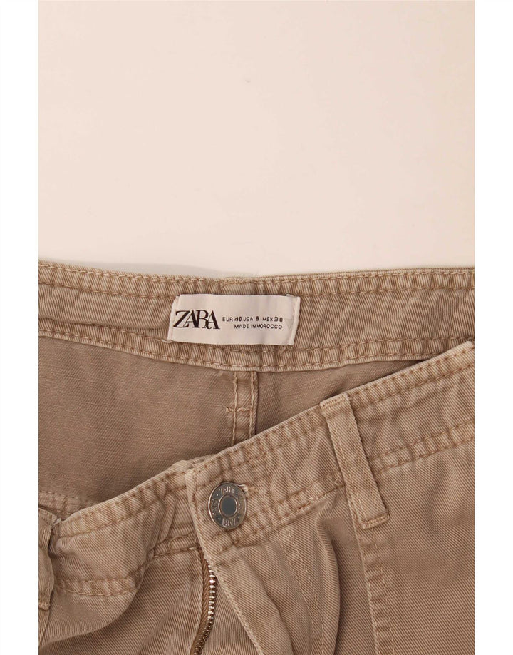 Женские прямые брюки карго Zara EU 40 Medium W30 L31 Бежевые