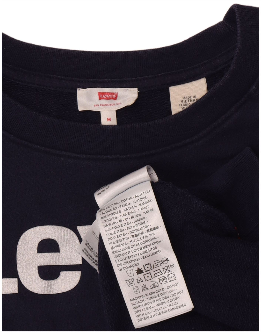 Женский свитер с рисунком Levi's, джемпер UK 14, средний темно-синий, хлопок