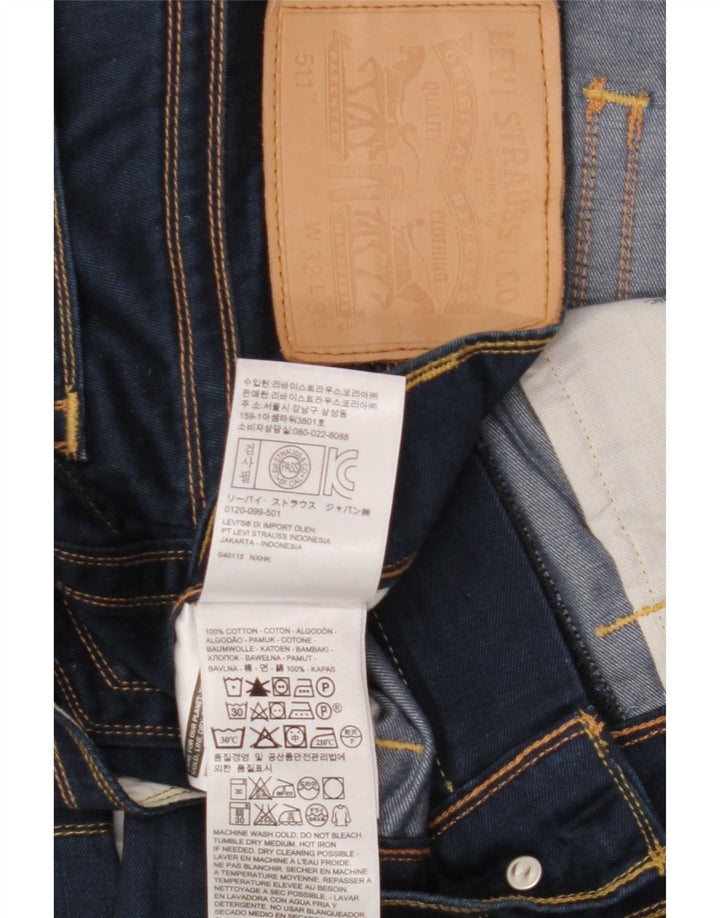 Мужские джинсы Levi's 511 Slim W32 L34 Темно-синие, хлопок