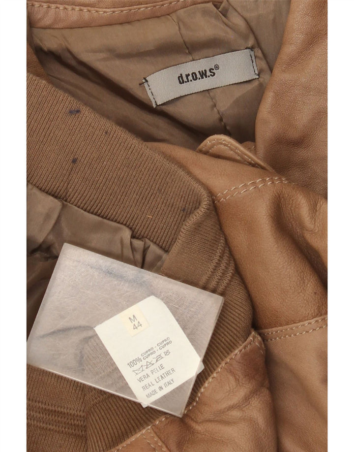Винтажная женская кожаная куртка IT 44 Medium Beige Leather