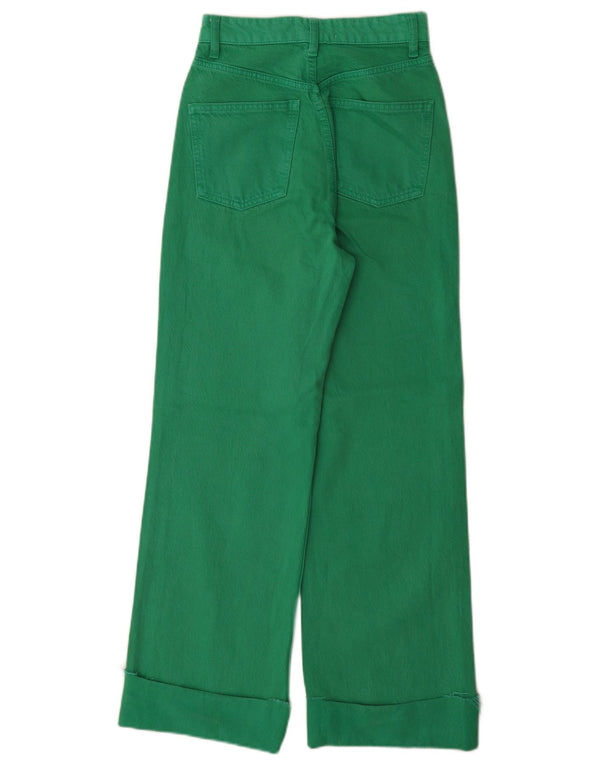 Женские широкие джинсы с высокой талией Zara EU 32 2XS W22 L29, зеленый хлопок