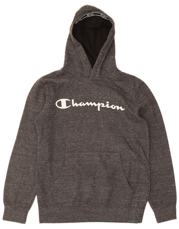 Джемпер с капюшоном Champion для мальчиков с рисунком, 13–14 лет, XL, серый хлопок в крапинку