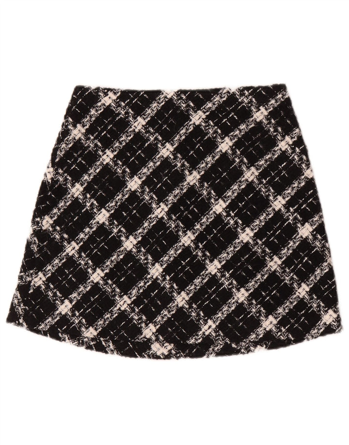 Женская мини-юбка Zara XS W24 в черную клетку