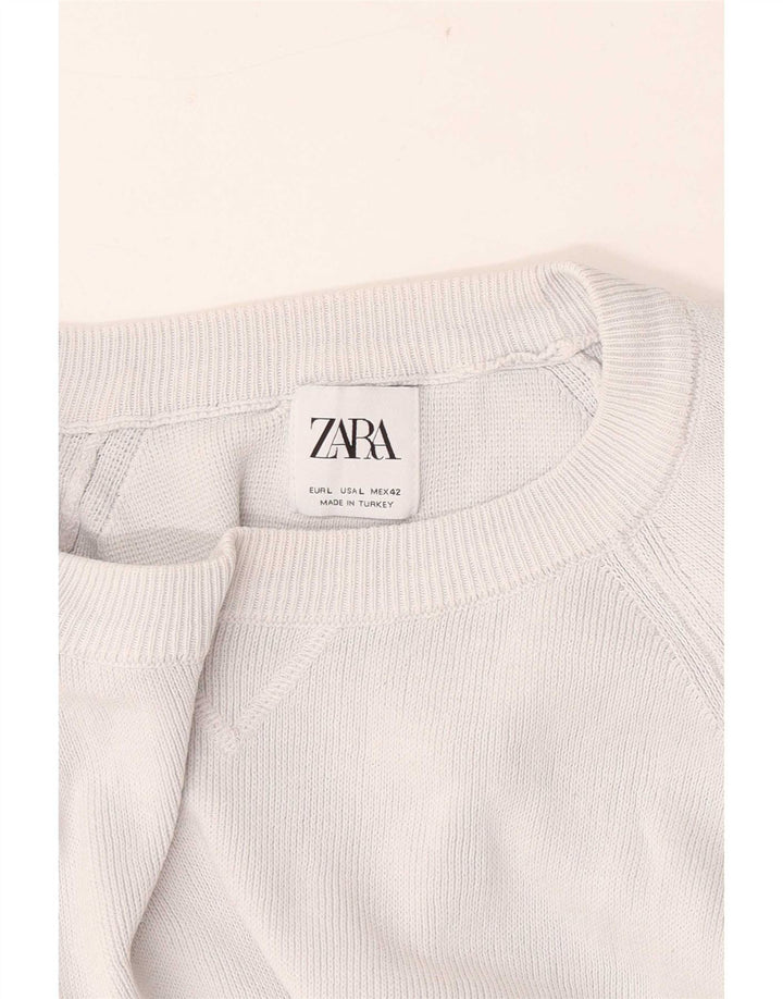 Мужской джемпер с круглым вырезом Zara, большой серый