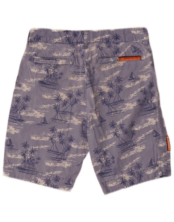 Мужские шорты чинос с рисунком Superdry, маленькие, синие, хлопковые, гавайские, W29