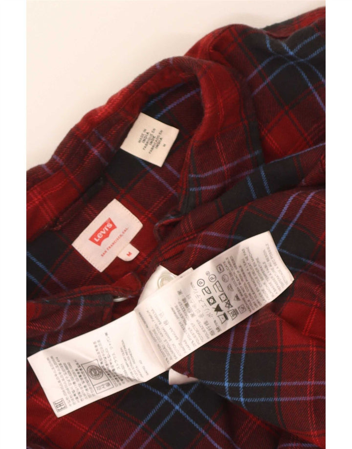 Мужская фланелевая рубашка Levi's в клетку среднего красного цвета, хлопок