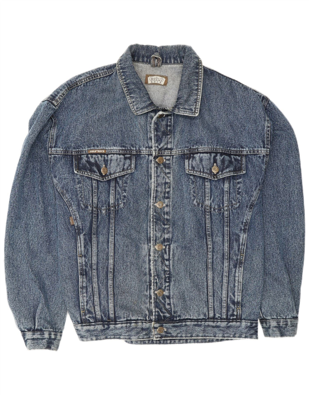 Vintage Mens Denim Jacket UK 38 Medium Blue