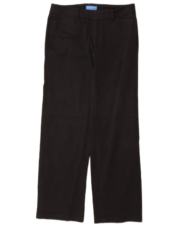 Dockers Womens Straight Casual Trousers US 8 Medium W28 L29 Black Cotton