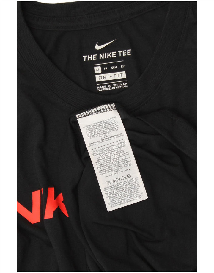 Мужская футболка с рисунком NIKE Dri Fit Top XS, черный полиэстер