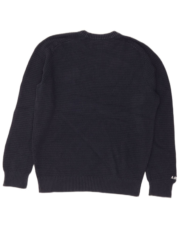 L.L.Bean Mens Crew Neck Jumper Sweater Small Navy Blue Cotton