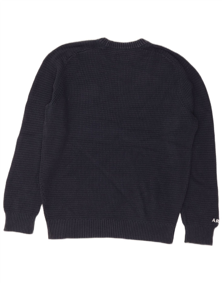 Мужской джемпер с круглым вырезом L.L.Bean, маленький темно-синий хлопковый свитер