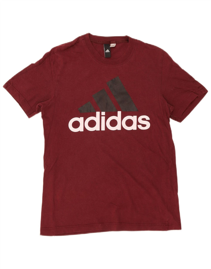 Мужская футболка с рисунком Adidas, маленькая бордовая